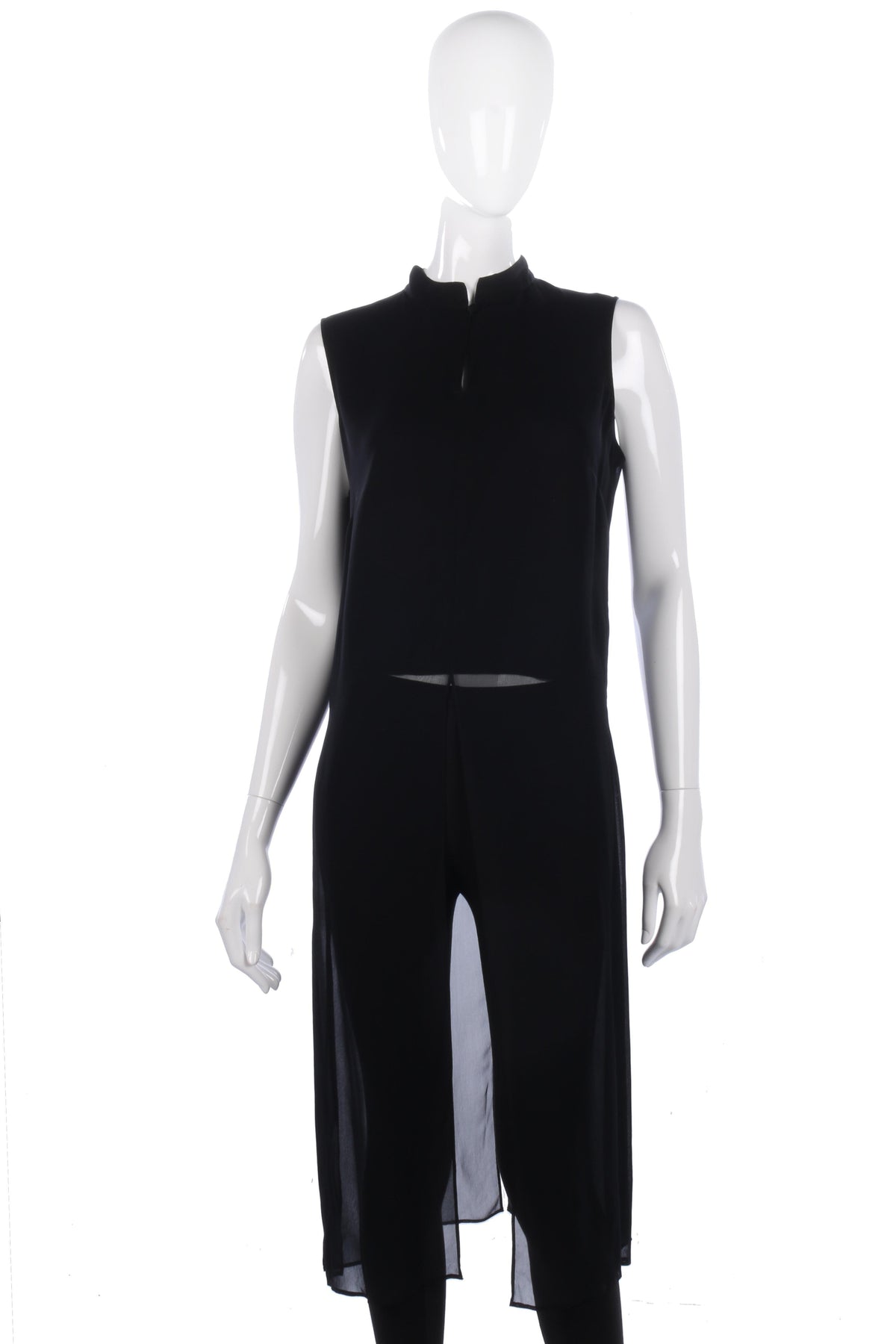 Nitya black top with long line floaty fabric size 12/14 - Ava & Iva