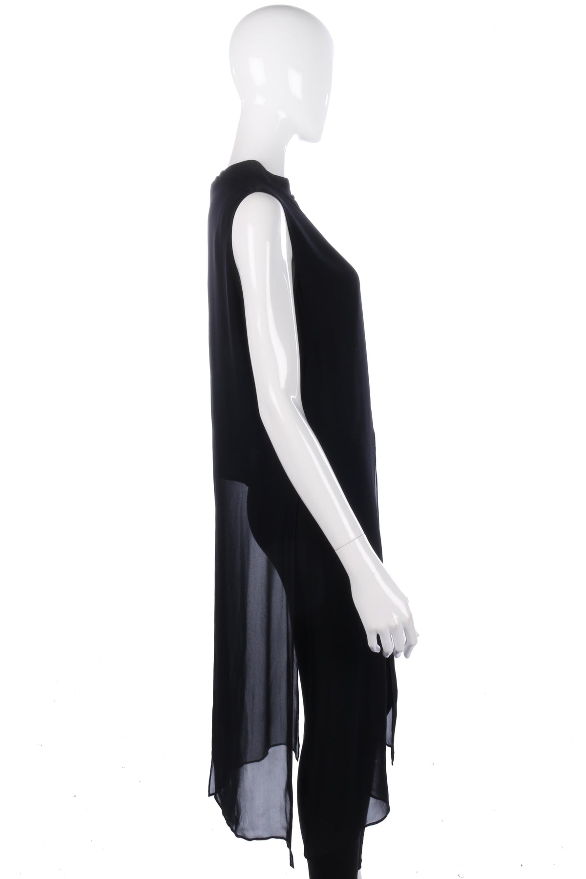 Nitya black top with long line floaty fabric size 12/14 - Ava & Iva