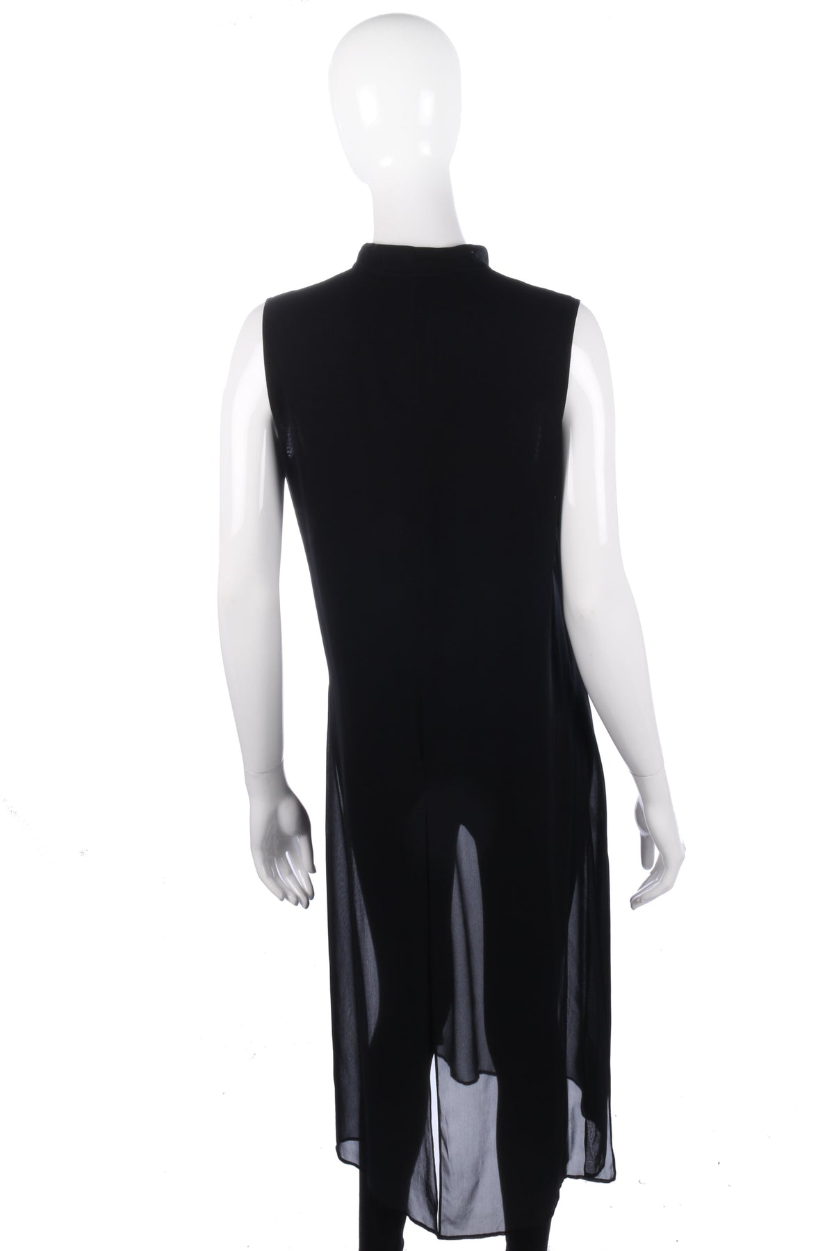 Nitya black top with long line floaty fabric size 12/14 - Ava & Iva