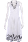 Signature Lovely white halter neck dress with embroidery size 10/12 - Ava & Iva