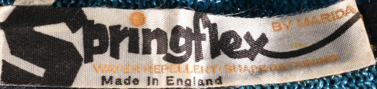 Springflex blue straw hat  label