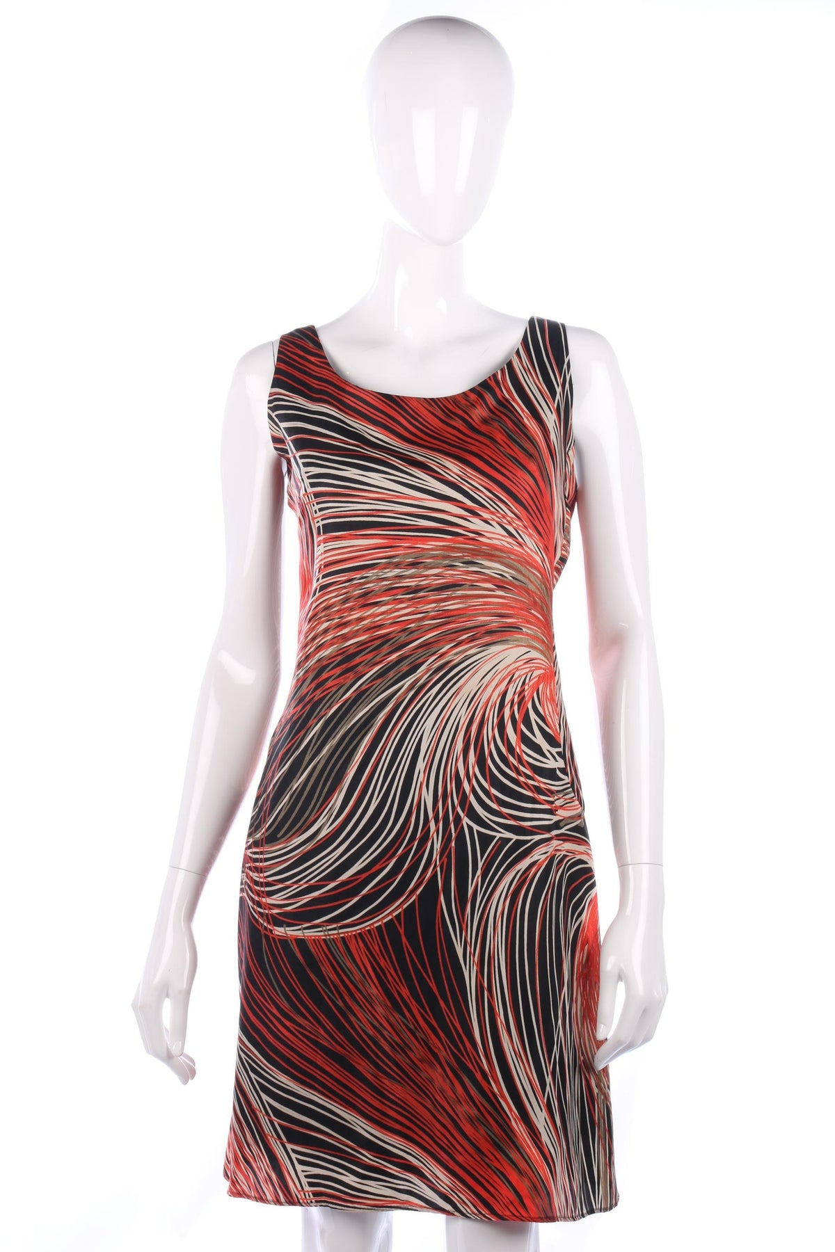 Vintage Frank Usher orange, cream and black dress - Ava & Iva