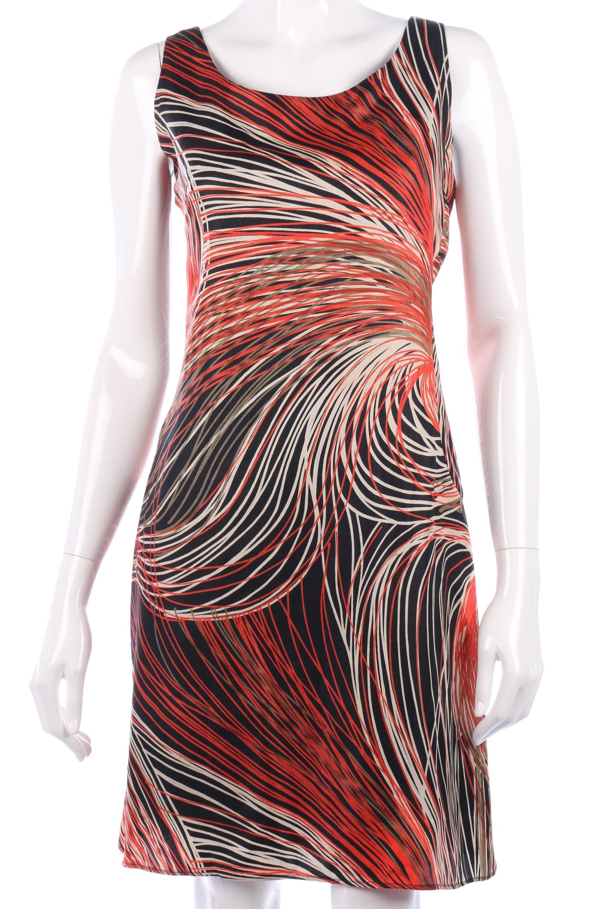 Vintage Frank Usher orange, cream and black dress - Ava & Iva