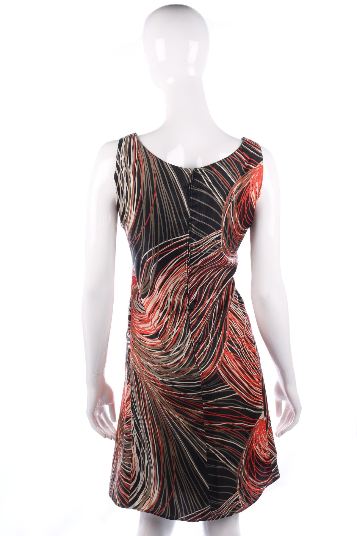 Vintage Frank Usher orange, cream and black dress - Ava & Iva