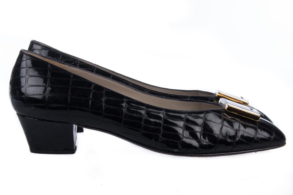 Bruno Magli black patent shoes with toe detail size 41 (UK 8) - Ava & Iva