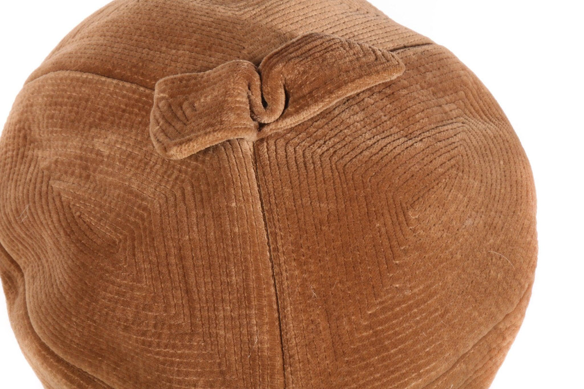 Brown cord hat  detail