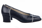 Rebeca Sanver Black Leather Shoes with White Toe Detail Size 36 (UK 3.5) - Ava & Iva
