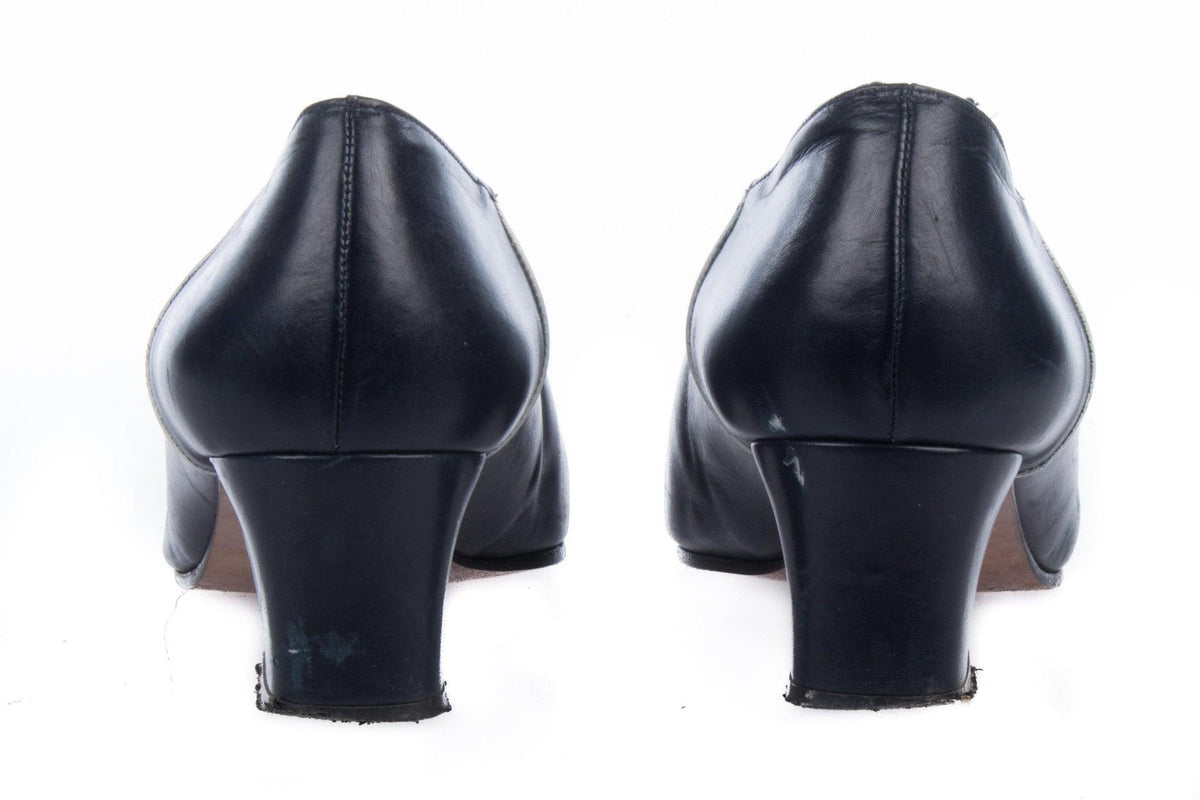Rebeca Sanver Black Leather Shoes with White Toe Detail Size 36 (UK 3.5) - Ava & Iva