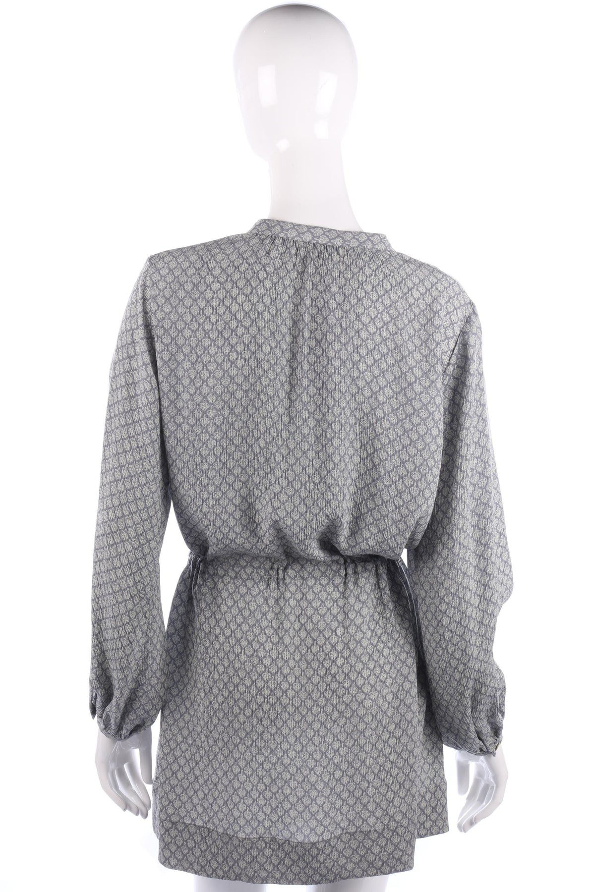 Wrap Tunic Top with Crystal Belt Silk Grey Pattern UK Size 12 - Ava & Iva
