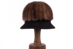 Edward Mann Brown Mink Tail Cloche Style with Dark Brown Brim Hat 54cm - Ava & Iva