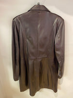 hElium Soft leather Coat Brown Fully Lined with Pockets UK Size 12 - Ava & Iva