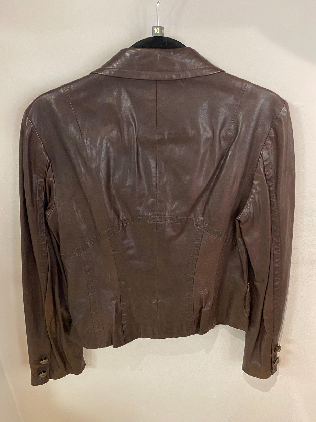 Marc Cain Brown Leather Jacket Size N3 (UK12) - Ava & Iva