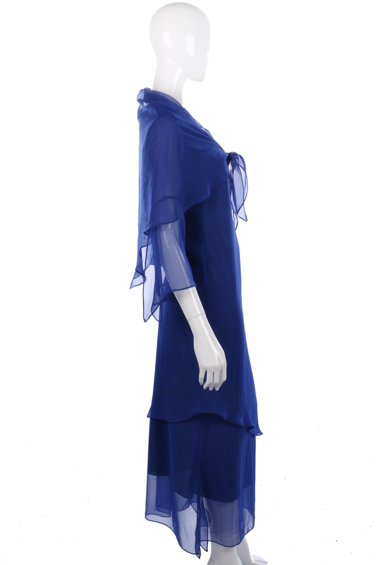 Beautiful blue handmade evening dress and shawl - Ava & Iva