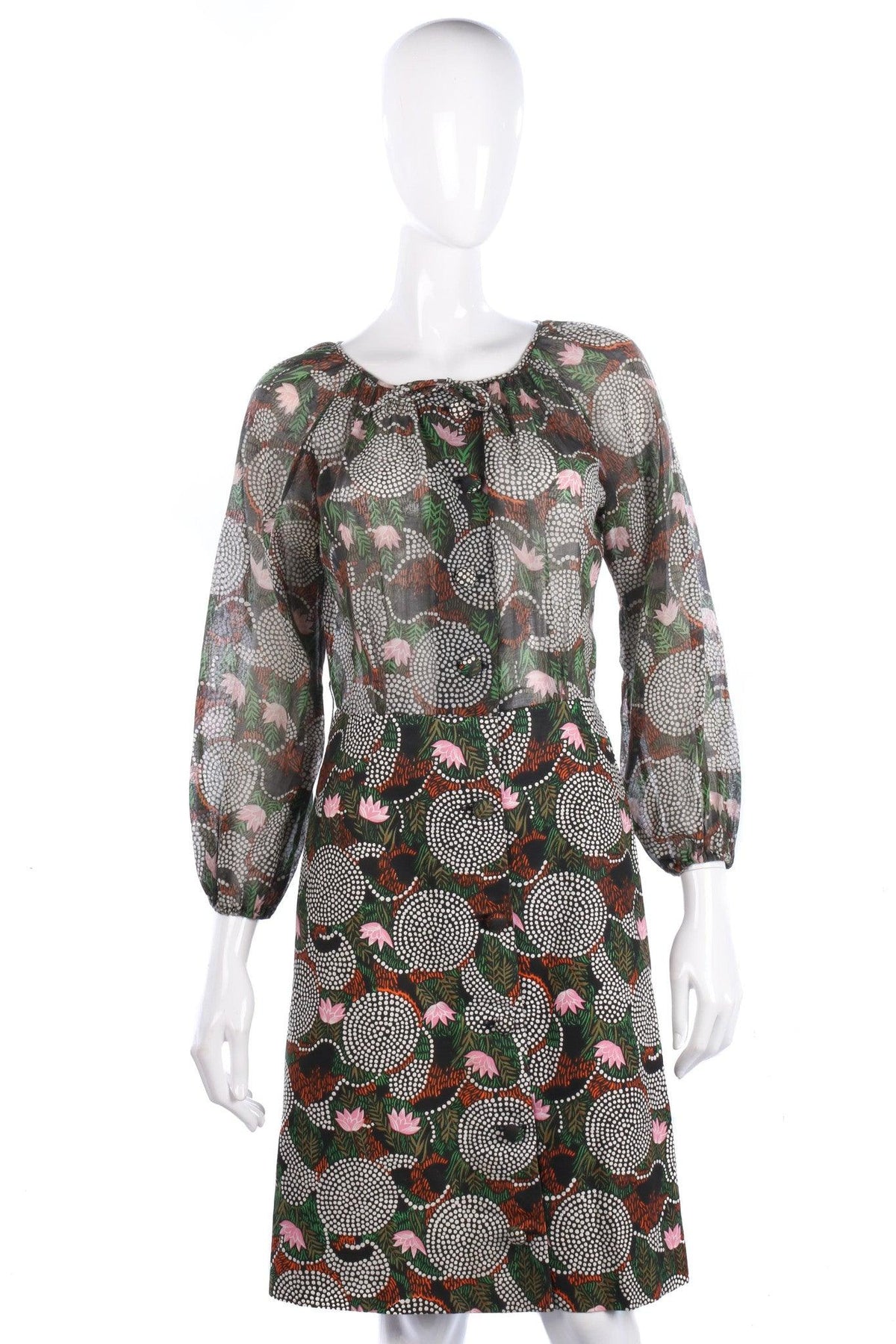 Montigo Bay Floral Print 1950s/60s Vintage Dress UK 10/12 - Ava & Iva