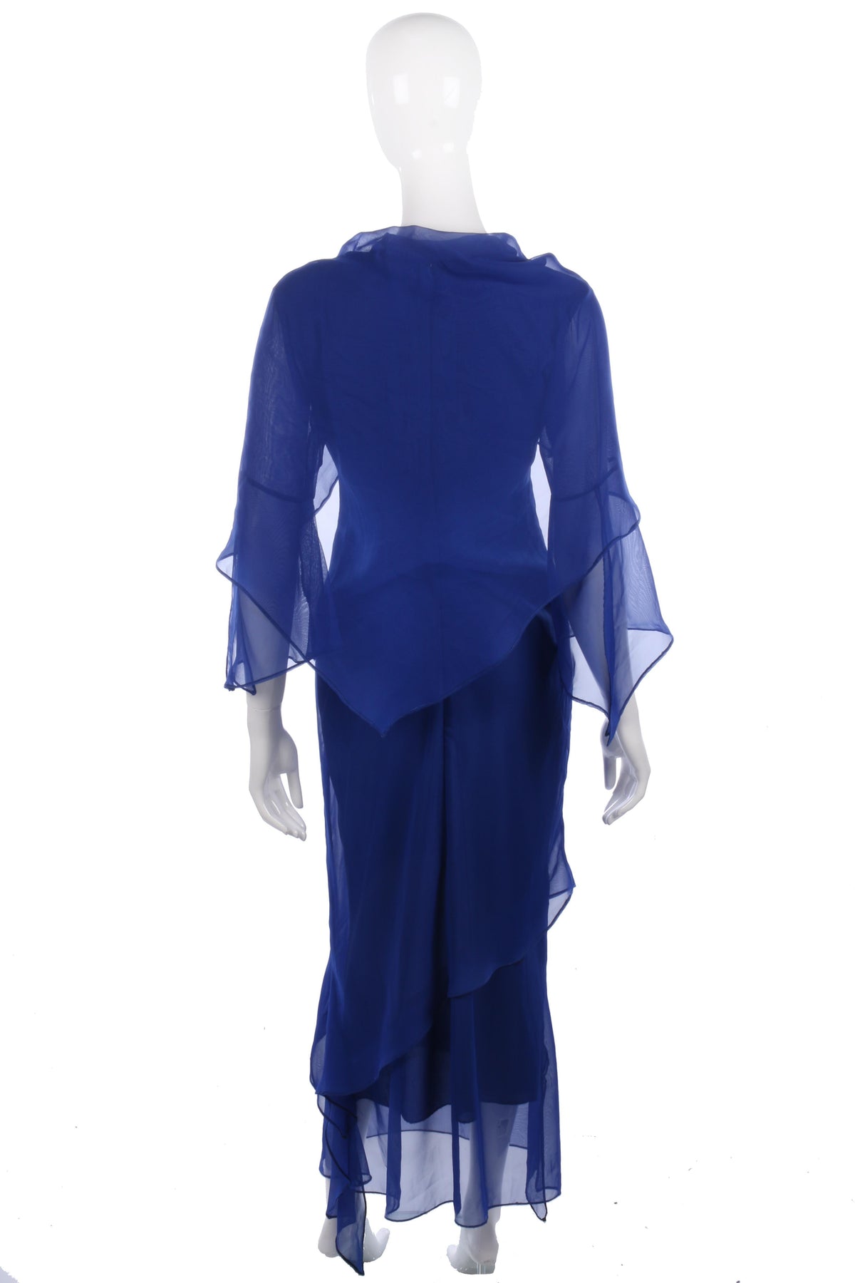 Beautiful blue handmade evening dress and shawl - Ava & Iva