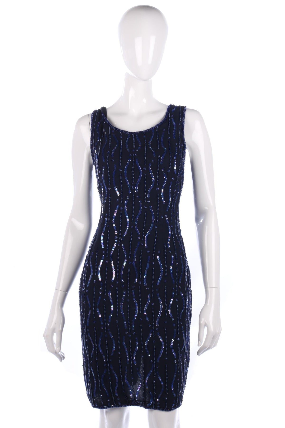 Lovely blue beaded and sequinned dress - Ava & Iva
