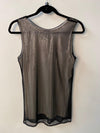 Calvin Klein Grey and Black Silk Sequin Top Size 44 - Ava & Iva