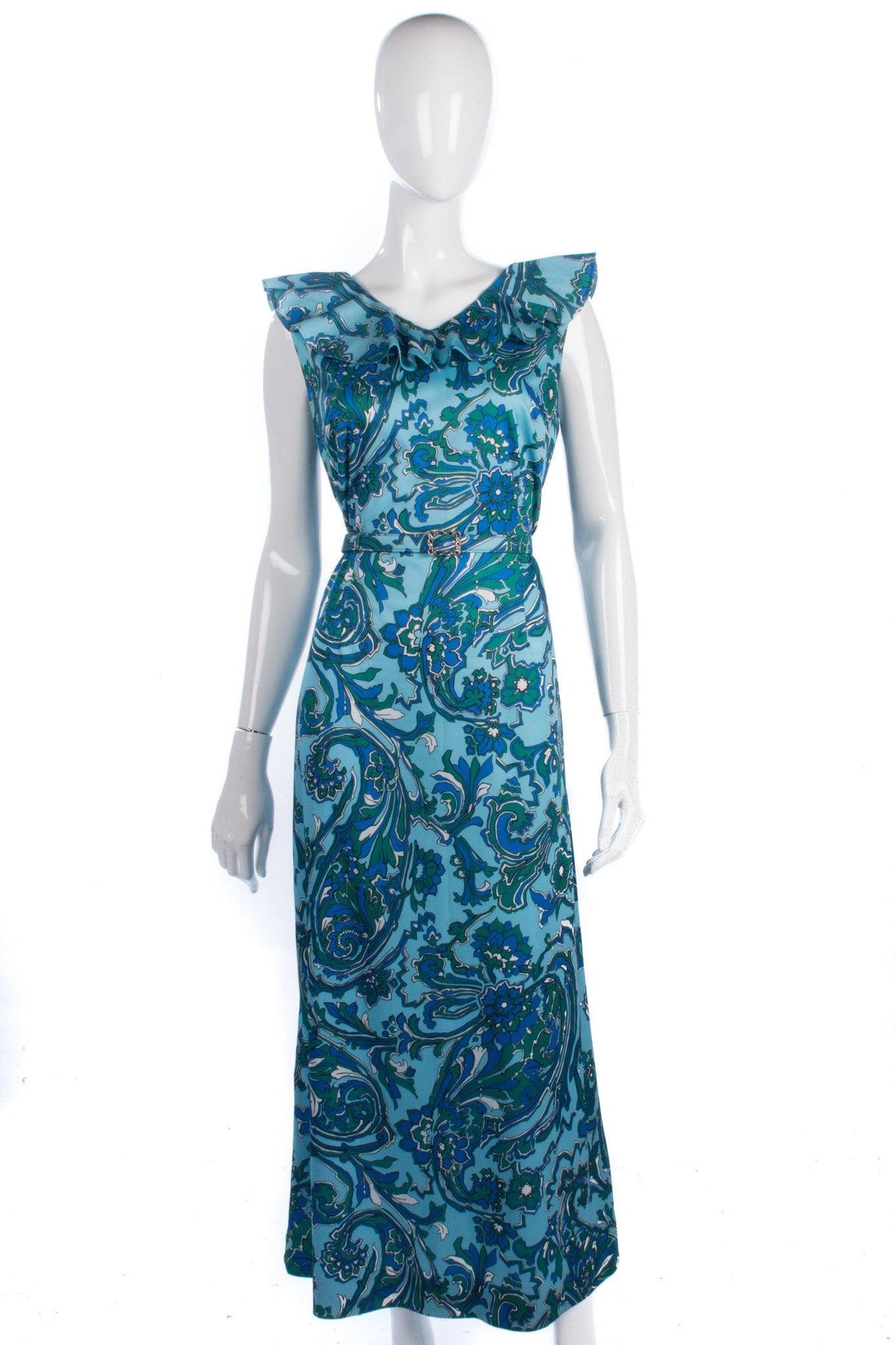 Ladies Pride Vintage 1960/70's Dress Blue and Green Floral Pattern Siz Ava & Iva Ladies Pride Vintage 1960/70's Dress Blue and Green Floral Pattern Siz Ava & Iva