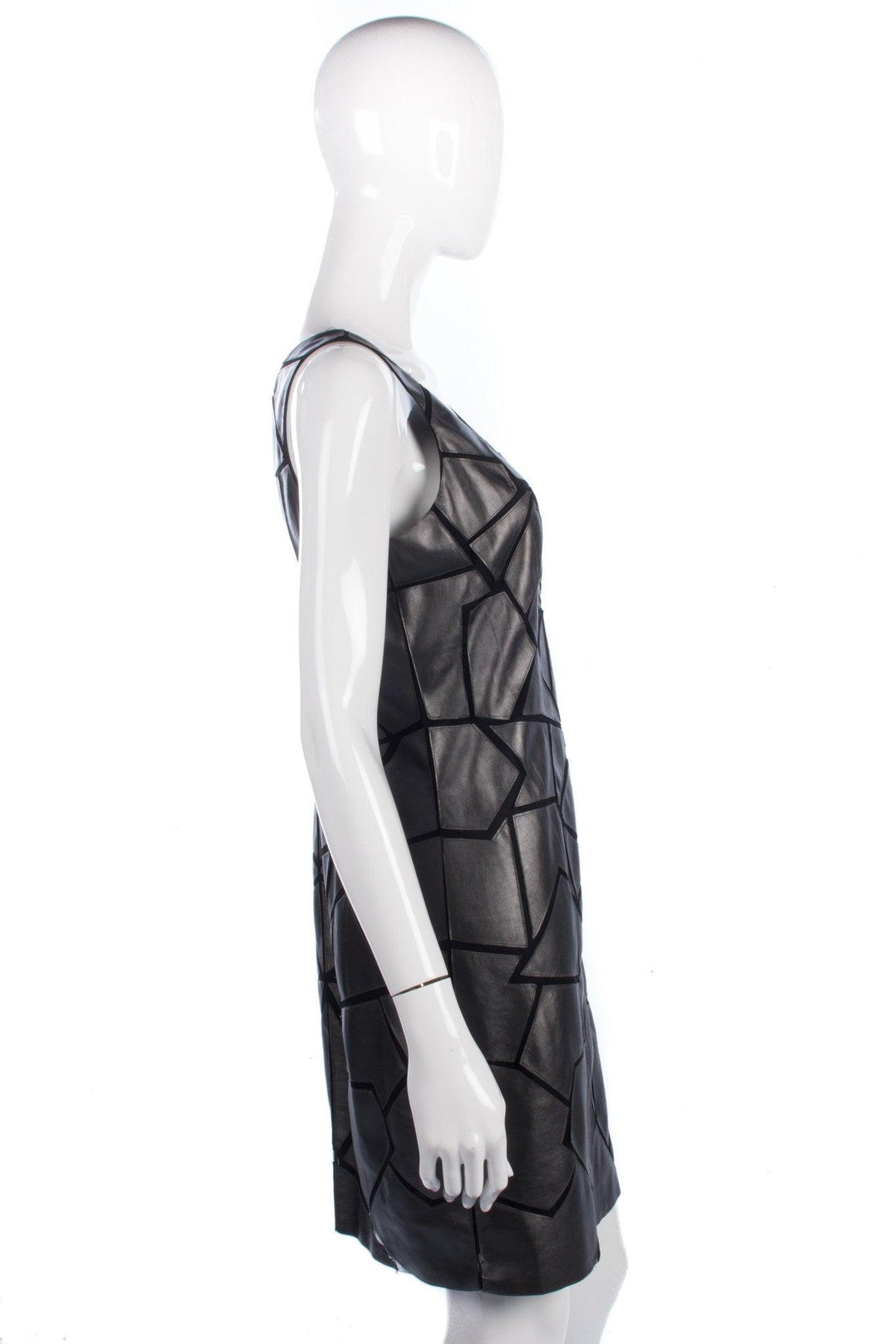 Bernshaw Sayuri Dress Black Leather Look UK Size 12 - Ava & Iva