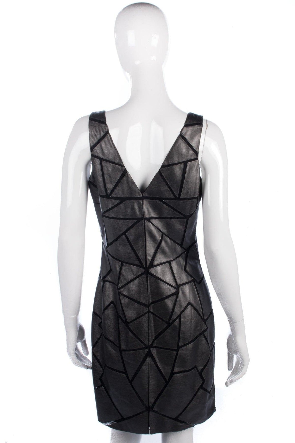 Bernshaw Sayuri Dress Black Leather Look UK Size 12 - Ava & Iva