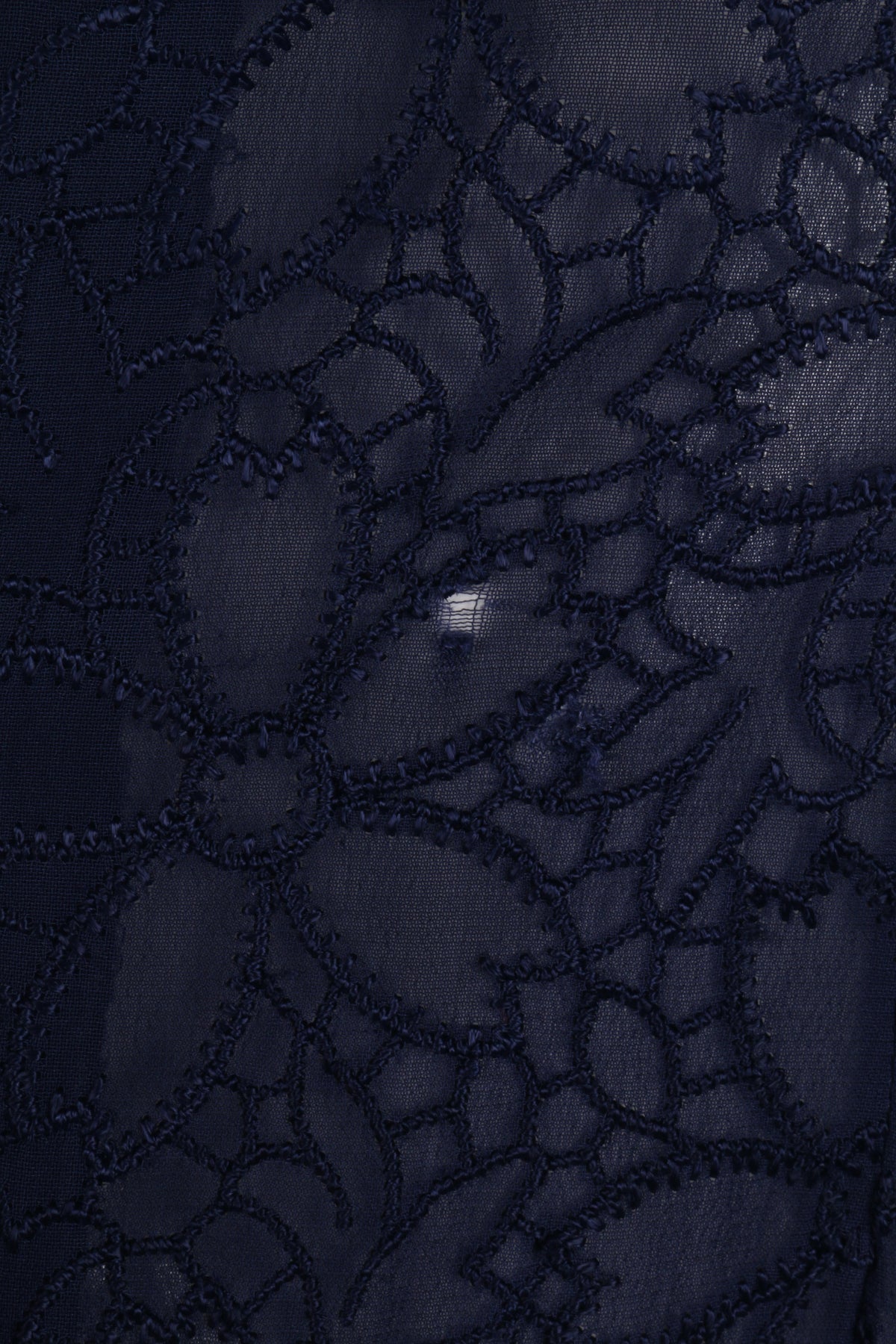 Amazing embroidered sheer 1940's vintage navy dress size XS - Ava & Iva