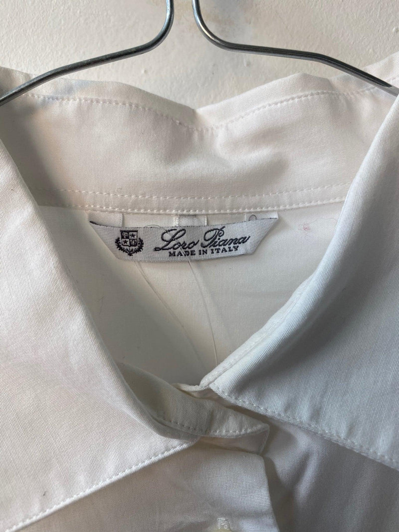 Loro Piana White Cotton Shirt Size IT48 (UK14/16) - Ava & Iva