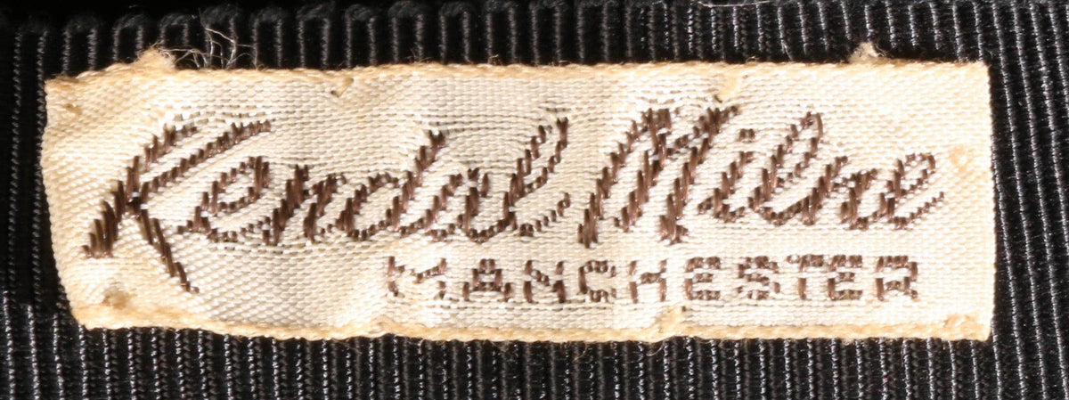 Kendal Milne black velvet hat label