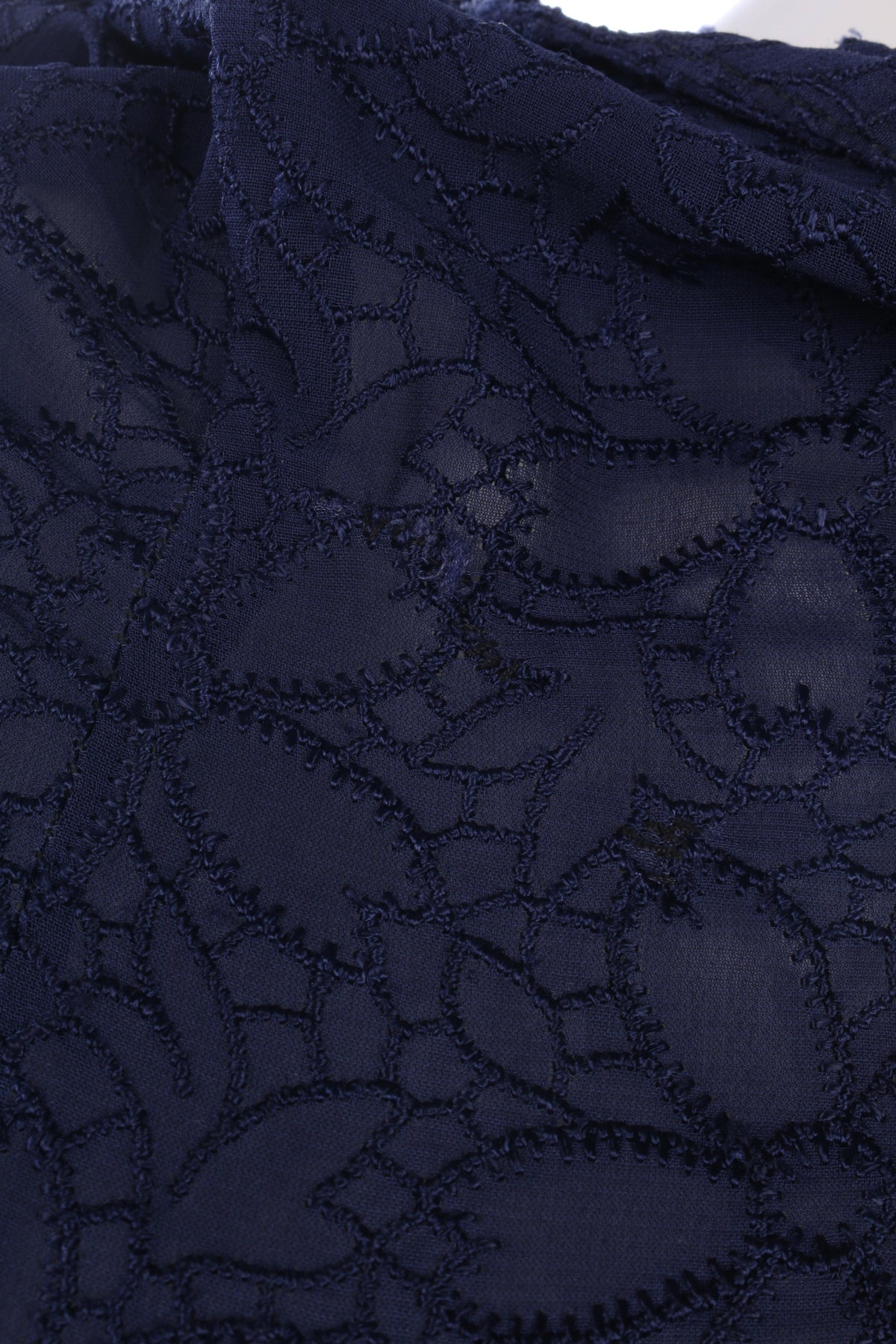 Amazing embroidered sheer 1940's vintage navy dress size XS - Ava & Iva