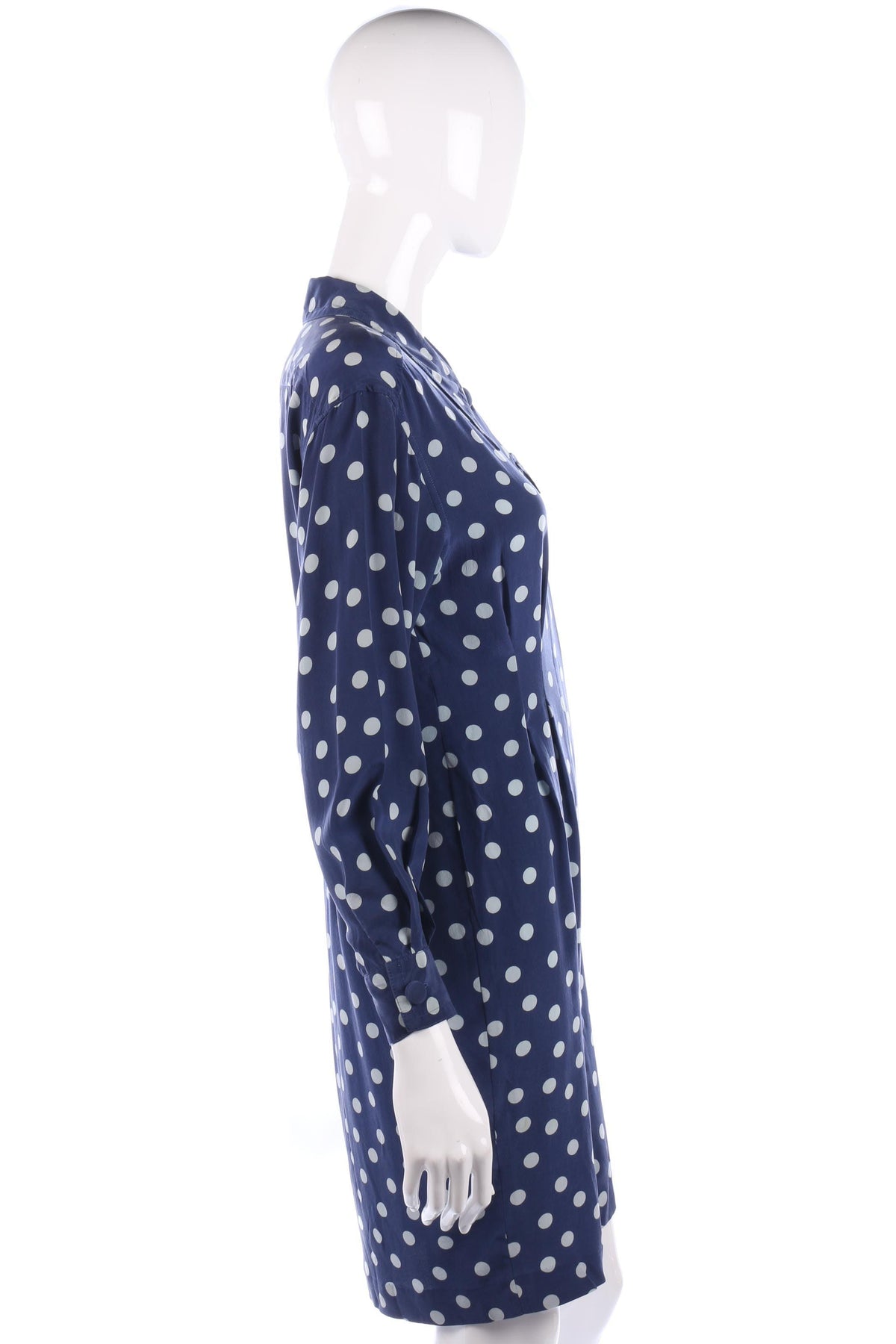 Adrianna Papéll Silk Polkadot Dress Blue Size M - Ava & Iva