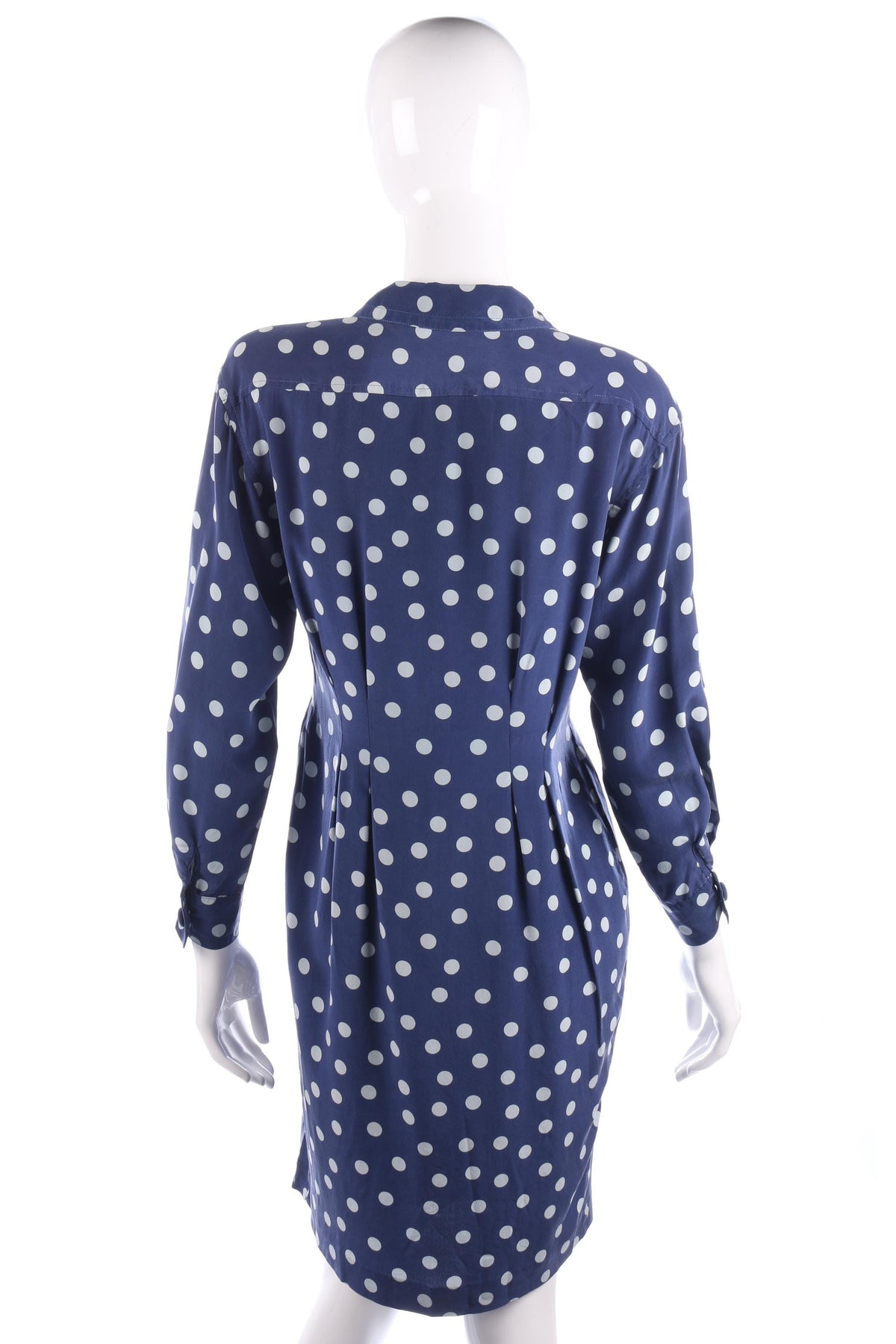 Adrianna Papéll Silk Polkadot Dress Blue Size M - Ava & Iva