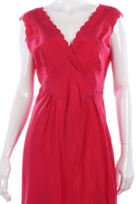 Beautiful red silk dress with scalloped neckline size 12/14 - Ava & Iva