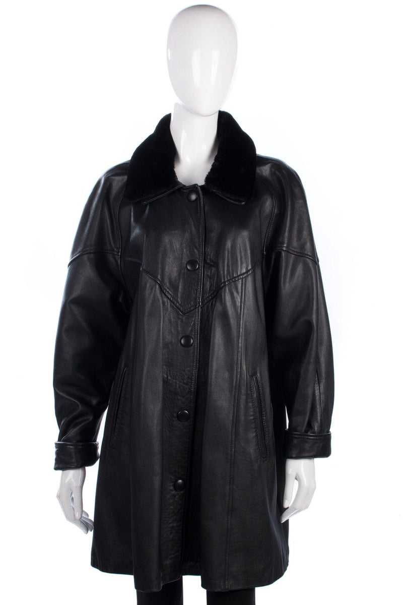 Noble Soft Leather Vintage Coat Black Size M - Ava & Iva