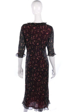 Patsy Seddon Tea Dress Silk Purple Floral Pattern Size 16 - Ava & Iva