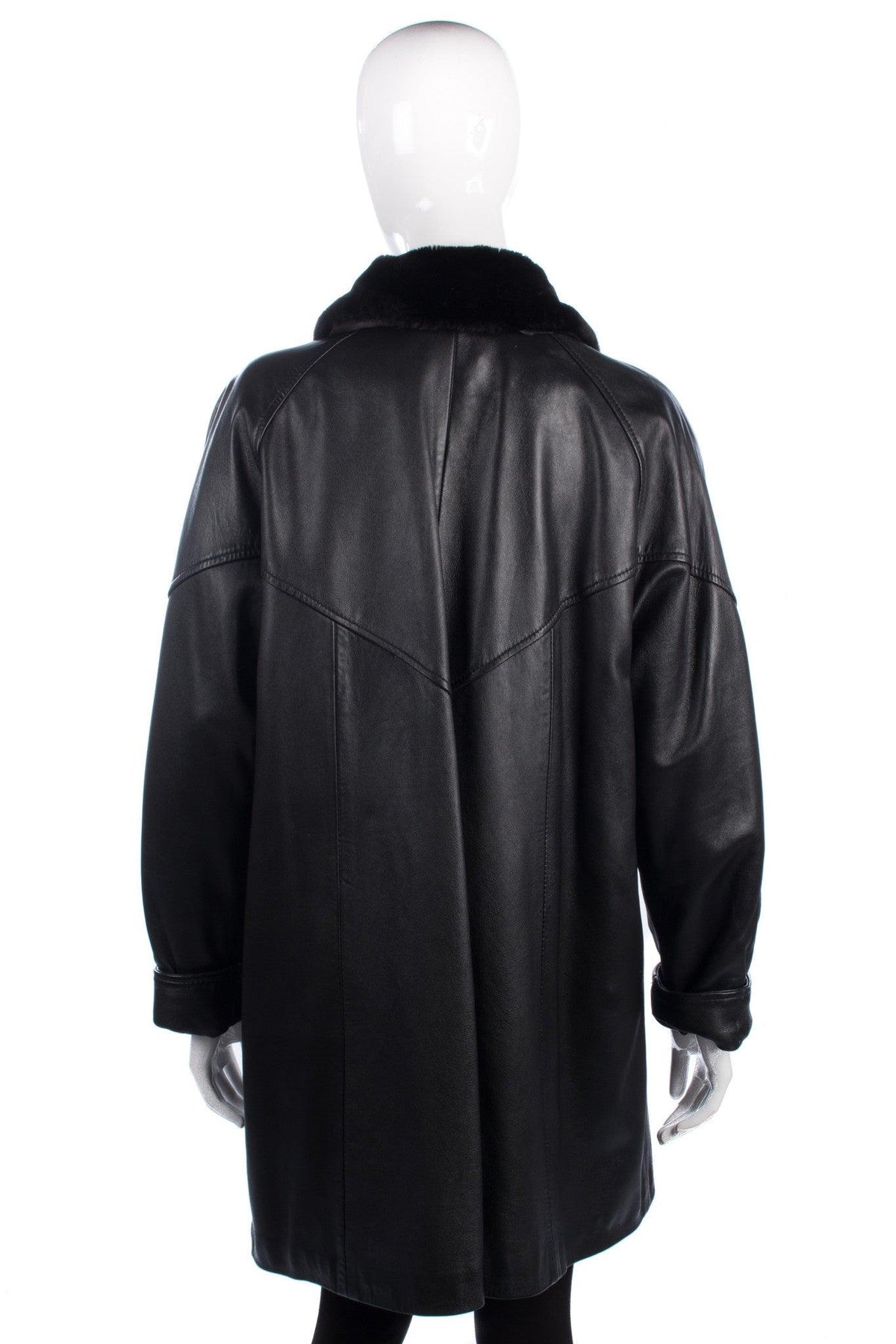 Noble Soft Leather Vintage Coat Black Size M - Ava & Iva