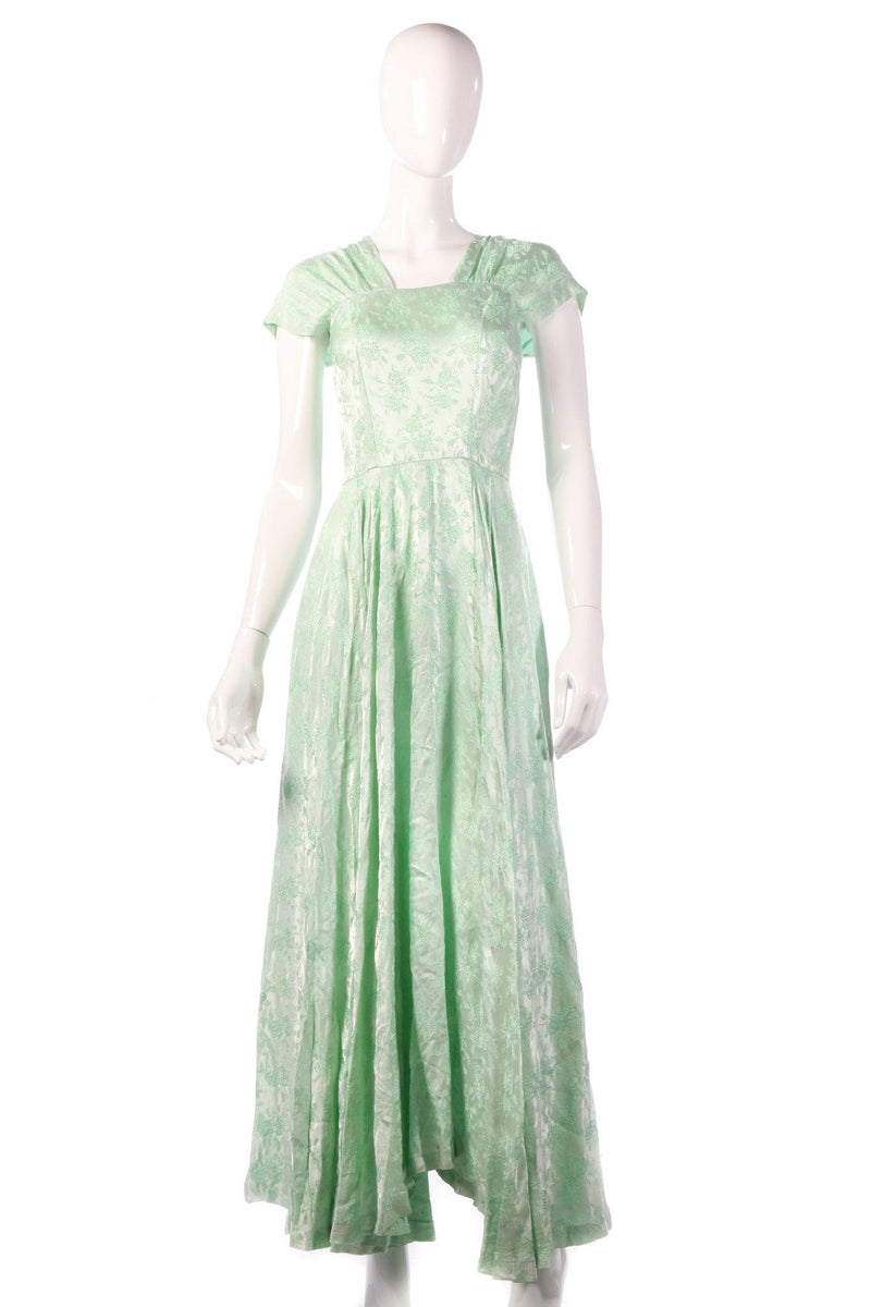 Light green floral evening dress
