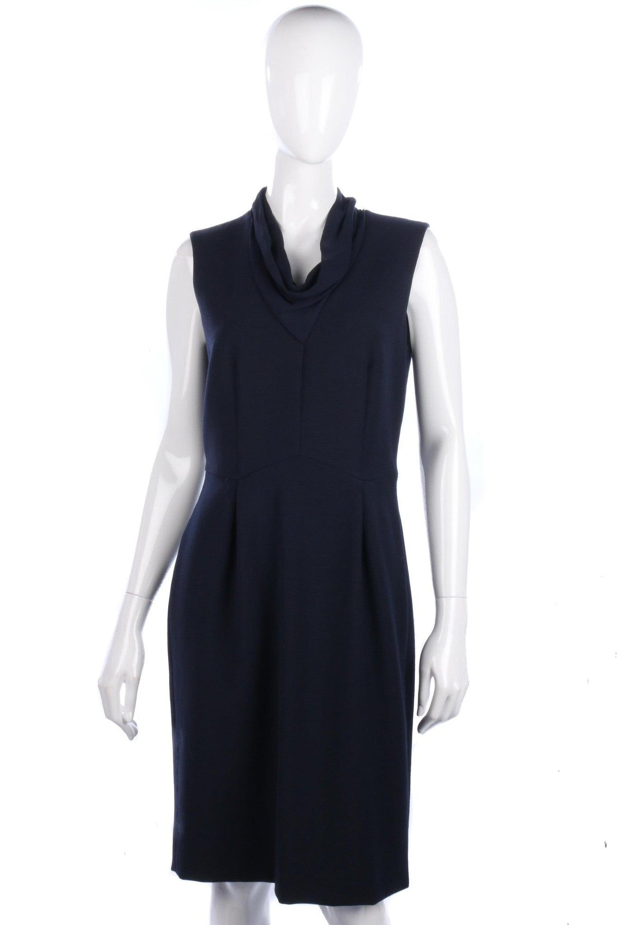 Jigsaw Knee Length Dress Navy Blue UK 12 - Ava & Iva