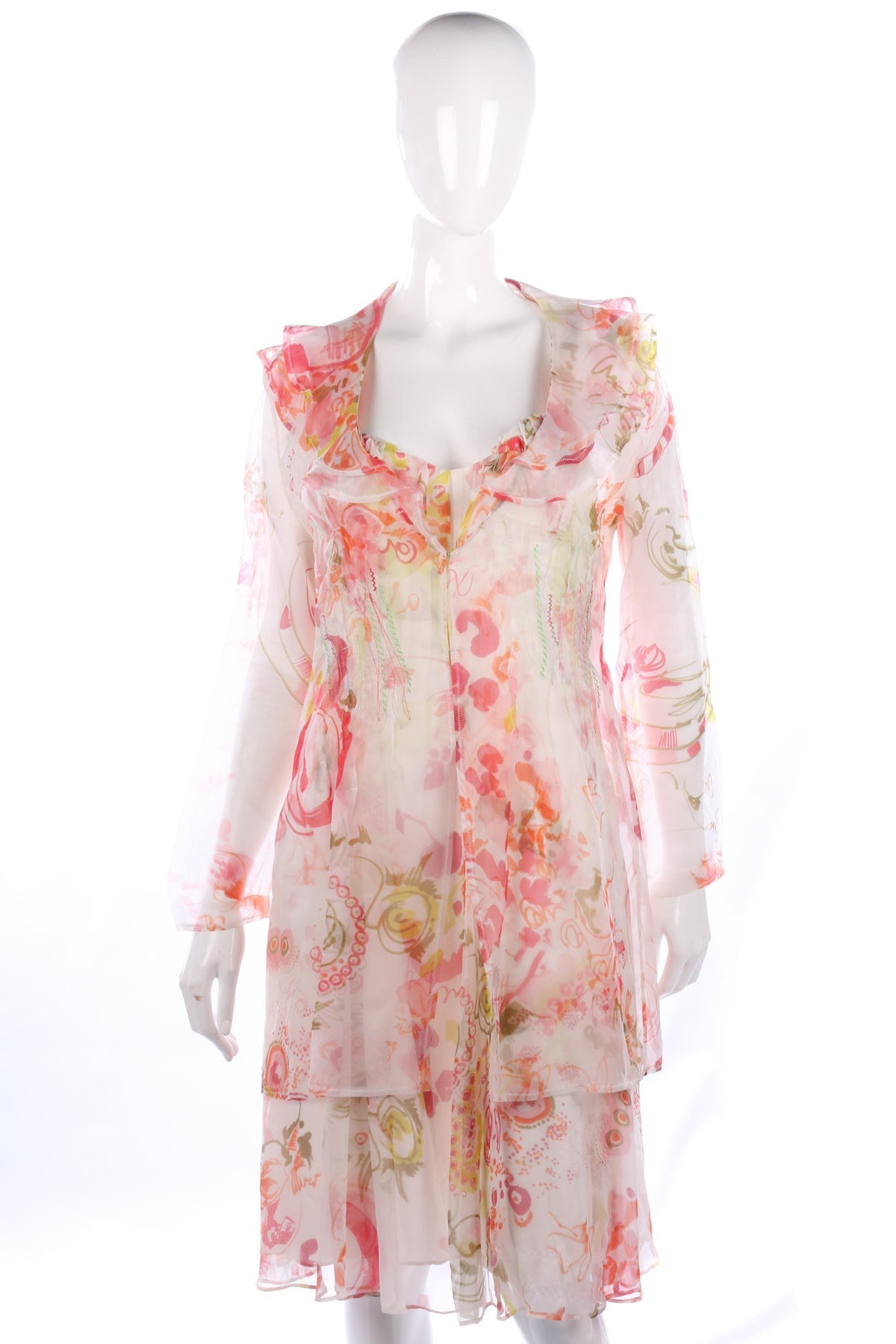 Silk Zapa dress, coat and scarf, size M - Ava & Iva