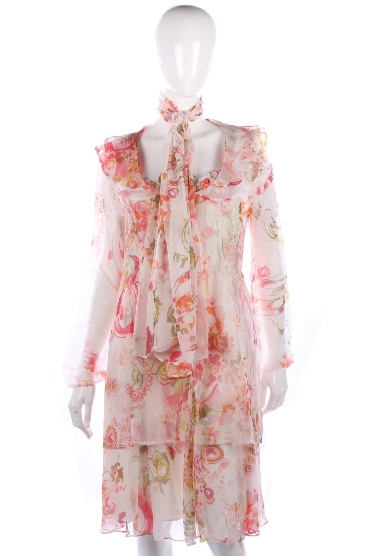 Silk Zapa dress, coat and scarf, size M - Ava & Iva