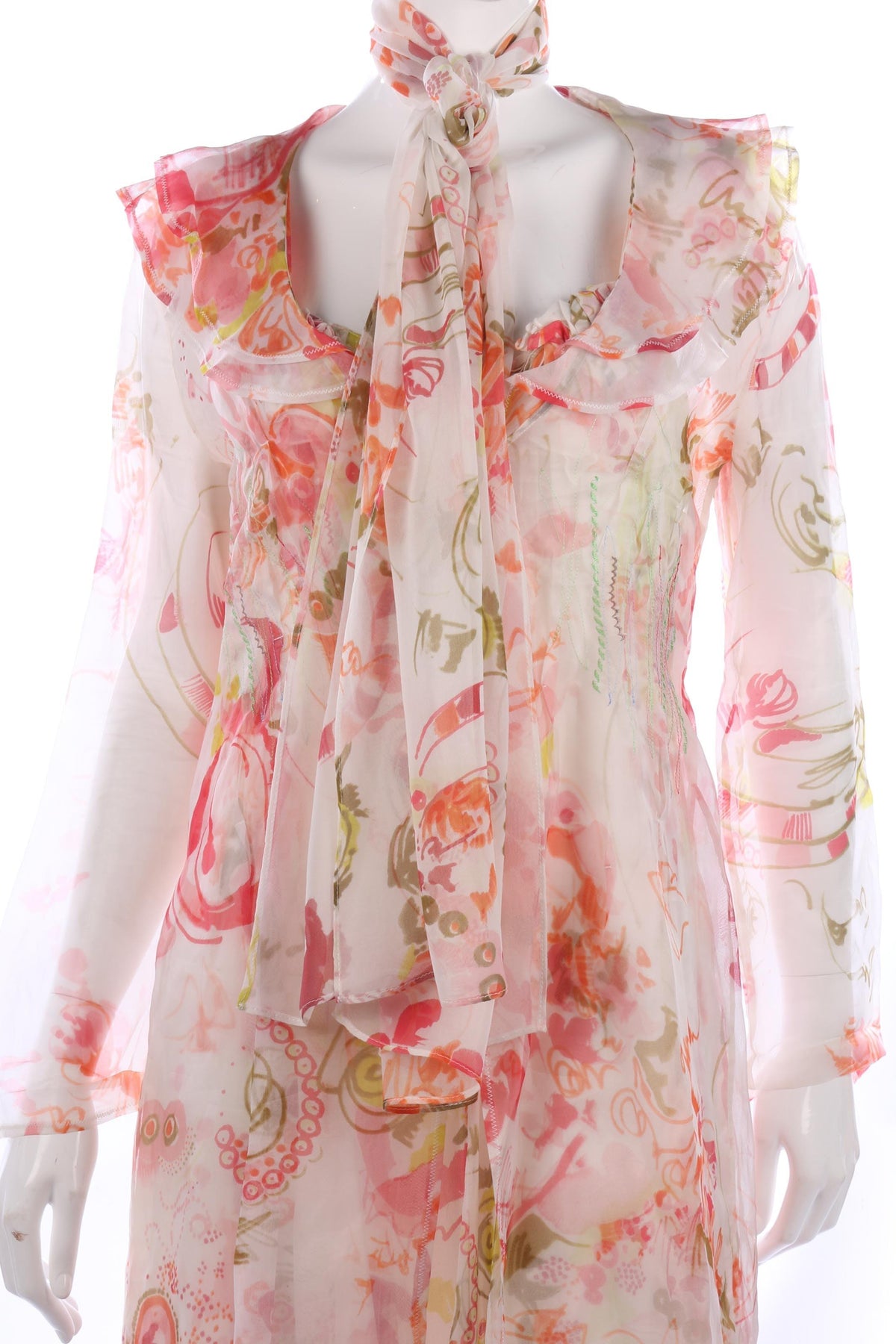 Silk Zapa dress, coat and scarf, size M - Ava & Iva