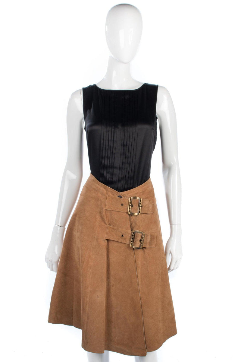 JP Creation Vintage Brown Suede Skirt Size 10 - Ava & Iva