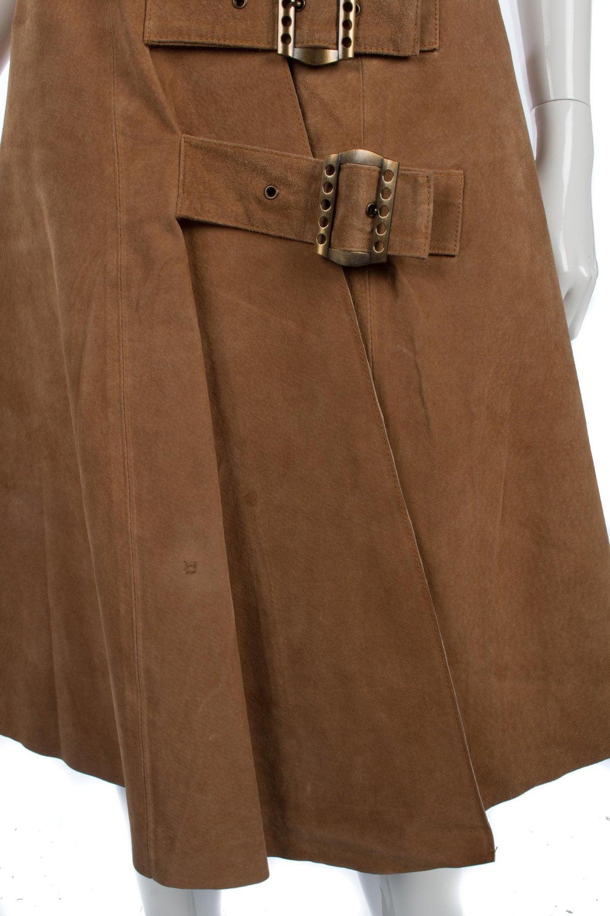 JP Creation Vintage Brown Suede Skirt Size 10 - Ava & Iva