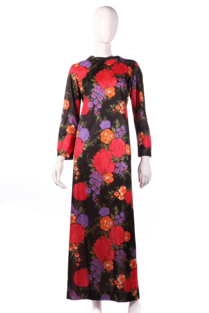 Jeannie black floral maxi dress 