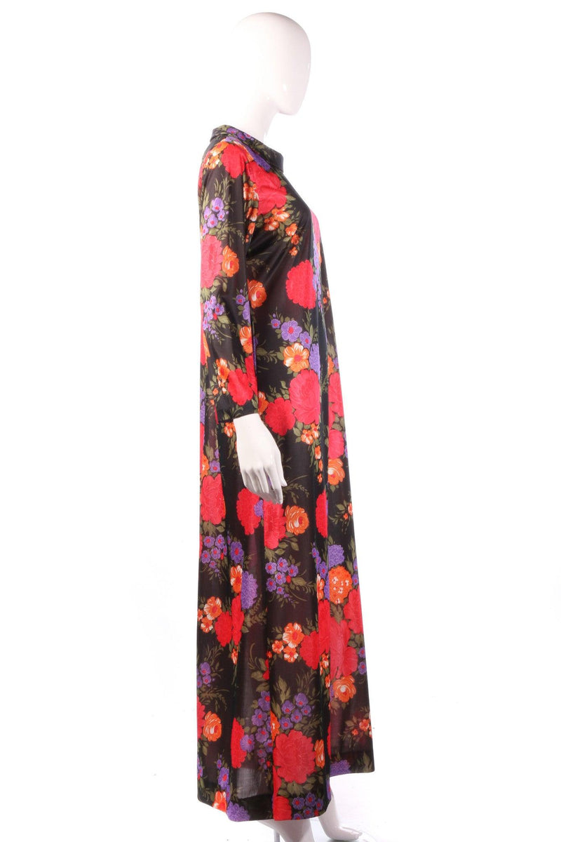 Jeannie black floral maxi dress side