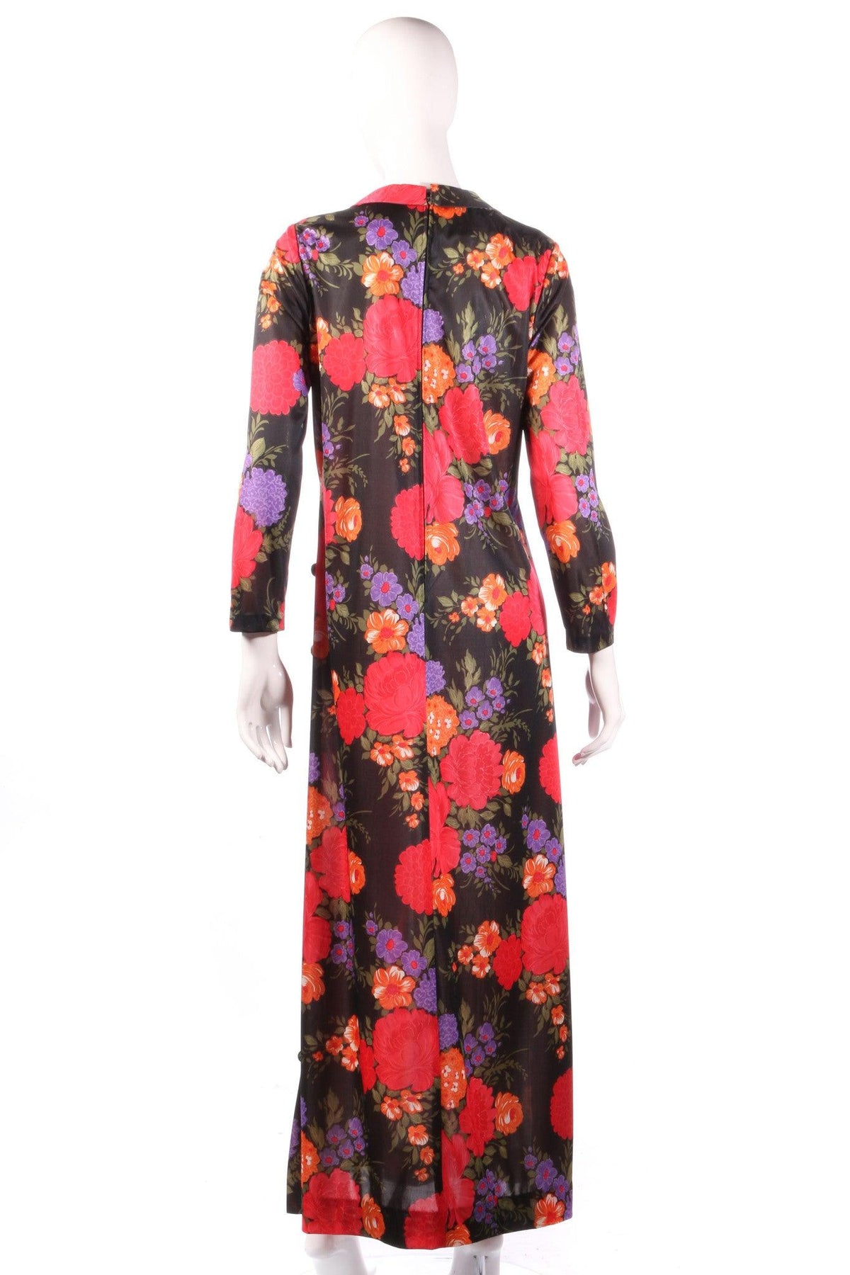 Jeannie black floral maxi dress back