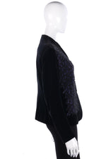 Superb Vintage Jacket Black Velvet and Lace Panels  Size 14/16 - Ava & Iva