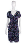 Jigsaw Dress 100% Silk Blue and Purple Floral Design. Stunning Size 8 - Ava & Iva