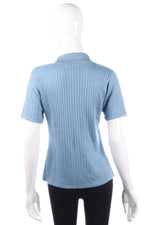 Viz-A-Viz blue top with collar size M back