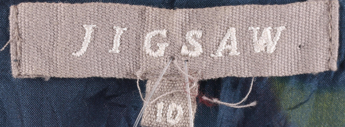 Jigsaw Dress 1960's Style Pattern Silk Purple Size 10 - Ava & Iva