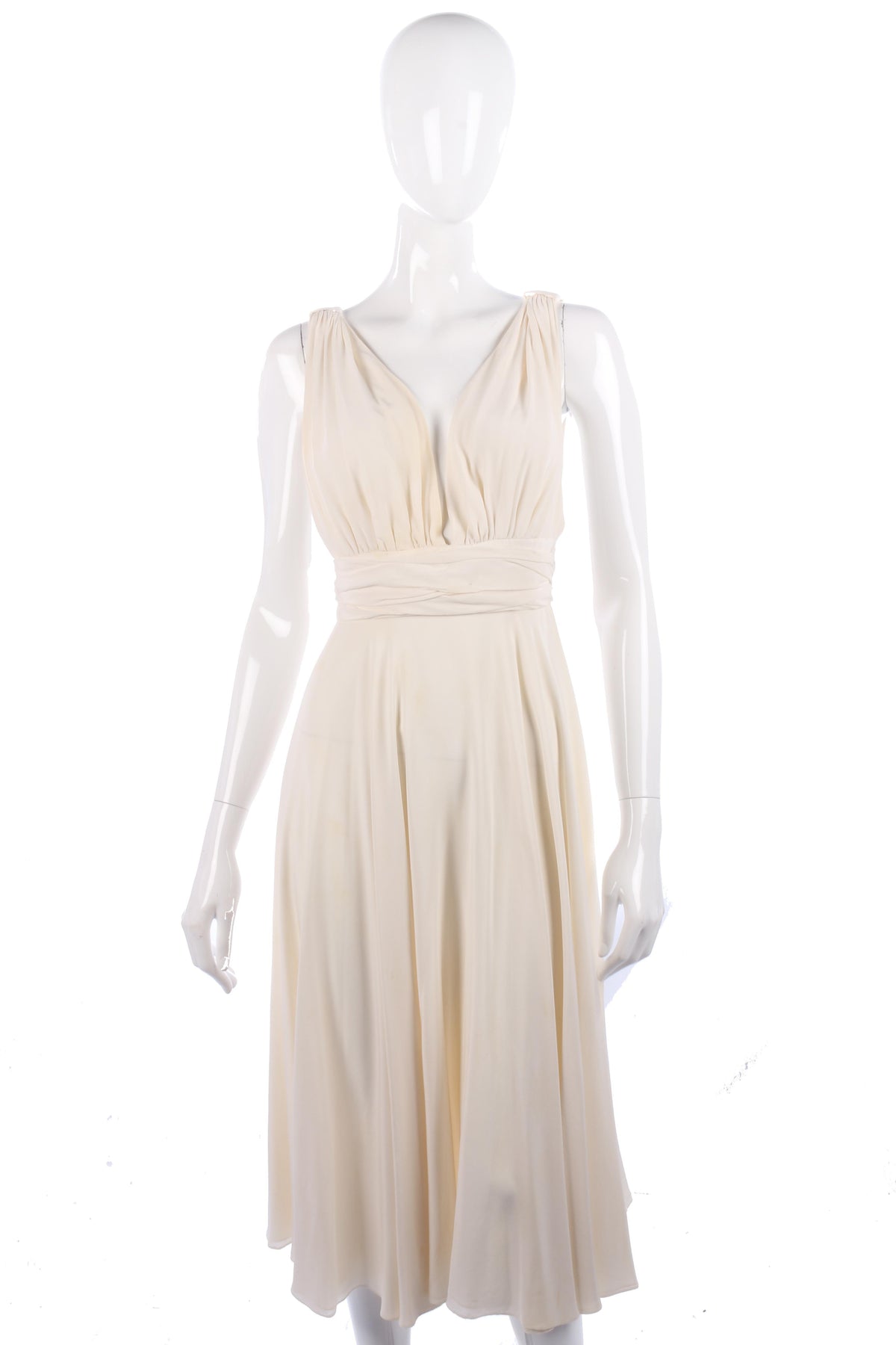 Fabulous vintage Marion Roach cream silk dress size S - Ava & Iva