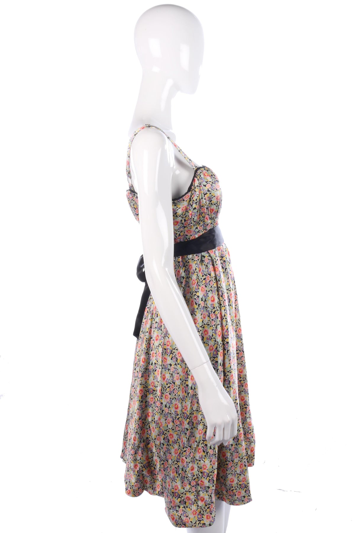 Linea Dress 100% Silk Floral Pattern Lined Stunning Size 14 - Ava & Iva